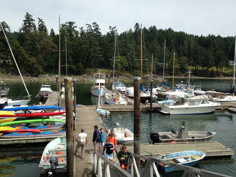 夏天的游艇碼頭光景。很多是從美國和溫哥華家族度假來的。